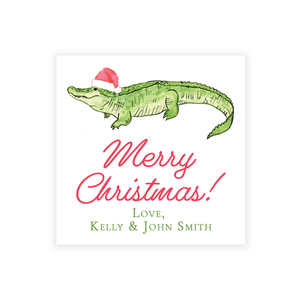 ALLIGATOR SANTA GIFT TAG