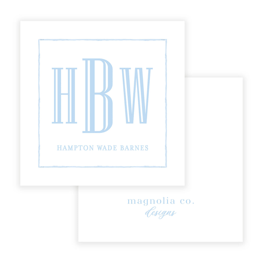 BLUE MONOGRAM CALLING CARD